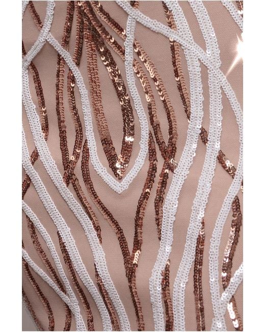 Goddiva Pink Long Sleeve Sequin Flame Maxi