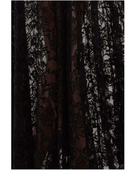 Goddiva Black Front Pleated Wrap Off The Shoulder Corset With Lace A-Line Skirt With Scarf & Gloves