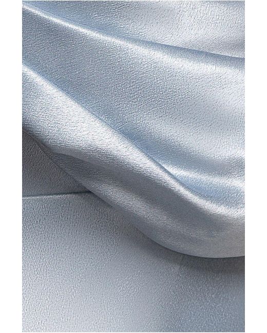 Goddiva Blue Cowl Back Satin Maxi Dress