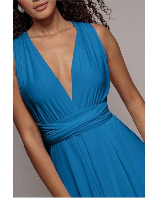 Goddiva Blue Multiway Mini Dress