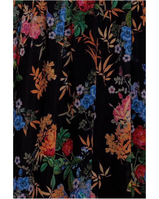 Goddiva Green Chiffon Wrap Border Floral Print Maxi Dress