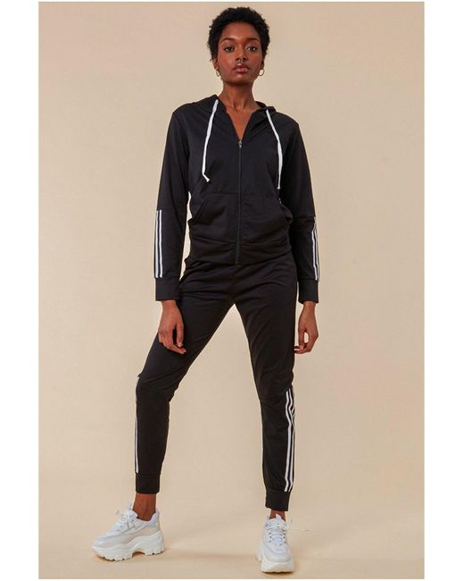 Cosmochic Blue Stripe Detail Hooded Tracksuit Set