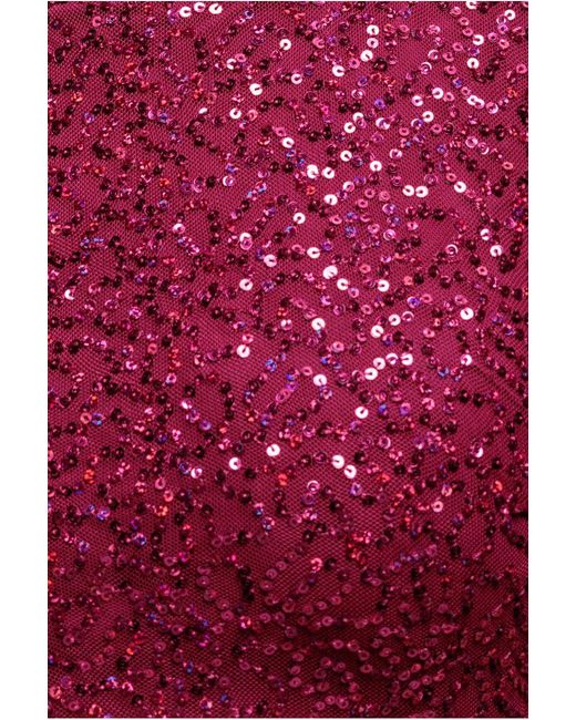 Goddiva Red Cowl Back Sequin Maxi