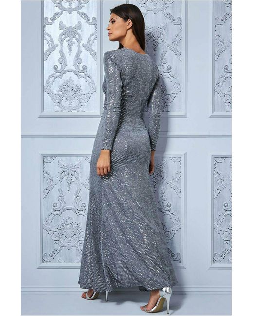 Goddiva Wrap Style Front Split Metallic 