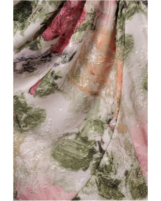 Goddiva Brown Floral Wrap High And Low Midaxi Dress