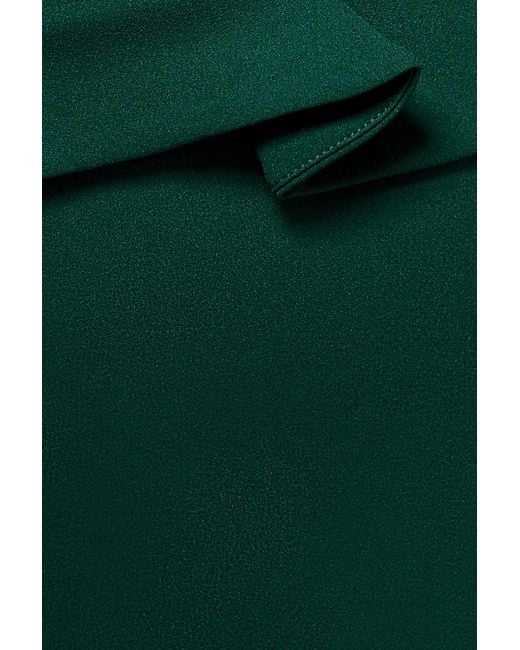 Goddiva Green Scuba Crepe Side Neck Bodycon Midi Dress