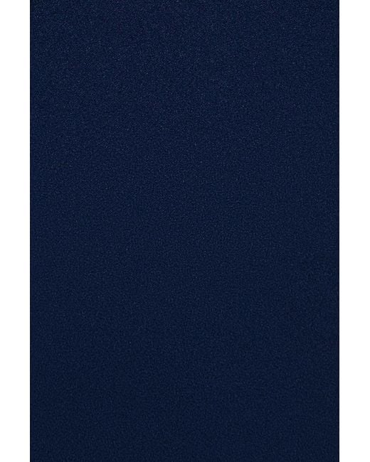 Goddiva Blue One Shoulder Satin Bow Scuba Crepe Maxi Dress