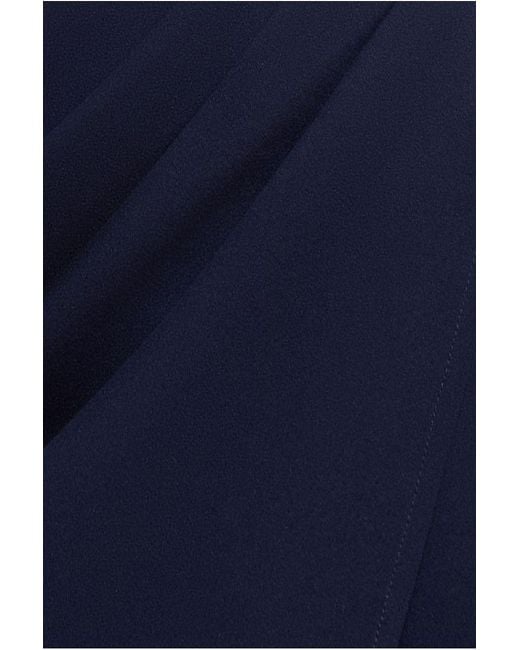 Goddiva Blue Off The Shoulder Chiffon Wing Scuba Crepe Midi Dress