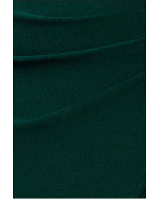 Goddiva Green Scuba & Chiffon Balloon Sleeve Wrap Midi Dress