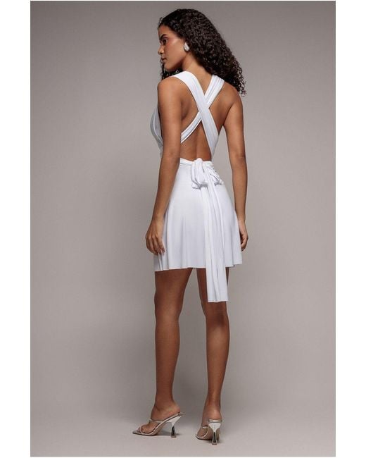 Goddiva Gray Multiway Mini Dress