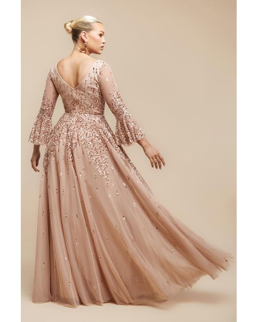 Sequin Sunray Sleeveless Maxi Dress Ivory