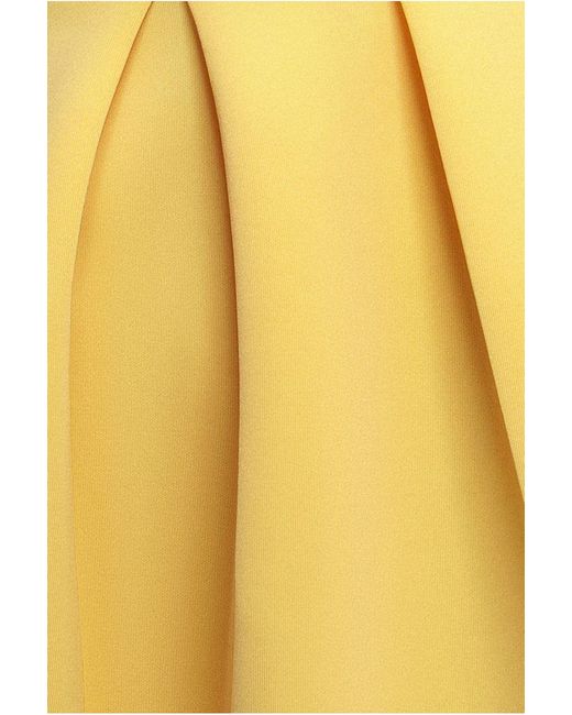 Goddiva Yellow Scuba Foam Skater Midi Dress