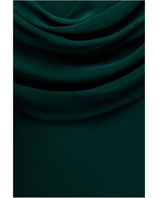 Goddiva Green Chiffon Bardot Cowl Neck Maxi Dress