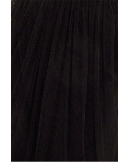 Goddiva Black Tulle Gathered Midaxi Skirt