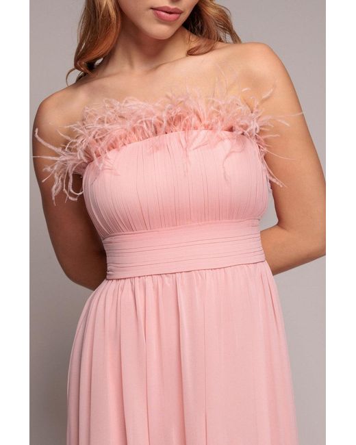 Goddiva Pink Bridesmaids Chiffon Maxi Dress
