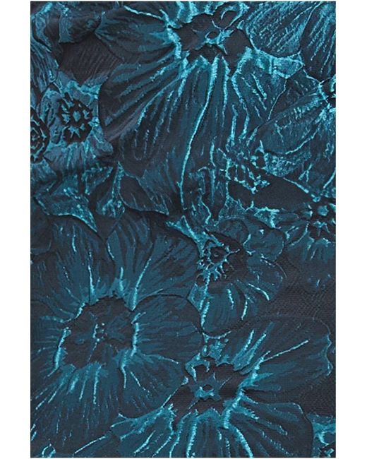 Goddiva Blue Bardot Jacquard Maxi Dress