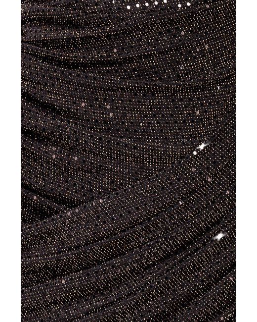 Goddiva Brown Cowl Neck Sequin Glitter Lurex Mini Dress