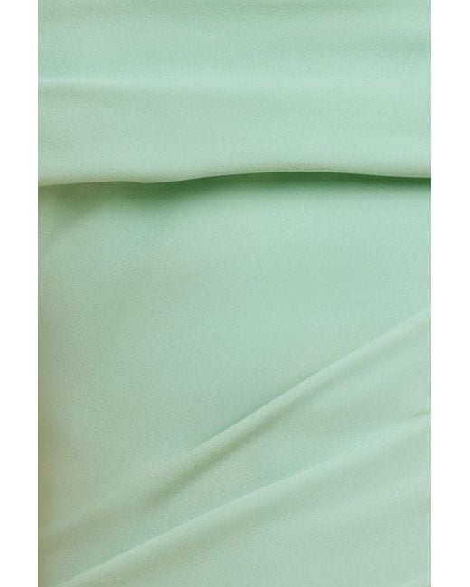 Goddiva Green One Shoulder Scuba Crepe Evening Maxi Dress