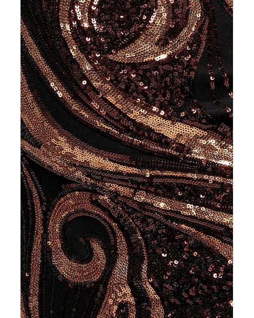 Goddiva Multicolor Strapless Multi Sequin Maxi Dress