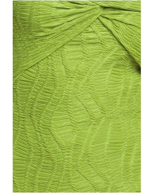 Goddiva Green Front Knot Twist Maxi Dress