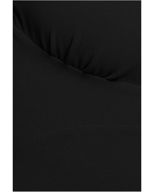 Goddiva Black Scuba Crepe Twist Cutout Midi Dress