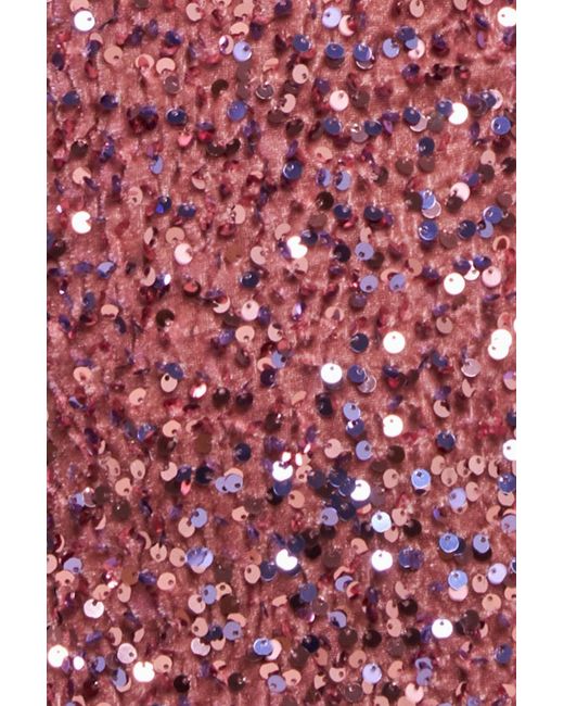 Goddiva Red Multi Sequin & Velvet Bardot Maxi Dress