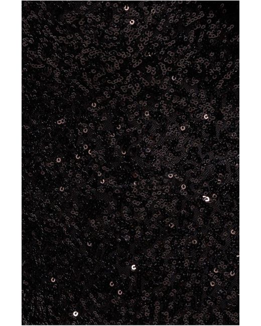 Goddiva Black Sequin Off The Shoulder Velvet Bow Maxi Dress