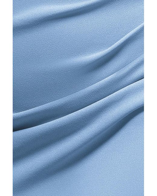 Goddiva Blue Off The Shoulder Maxi Dress With Split