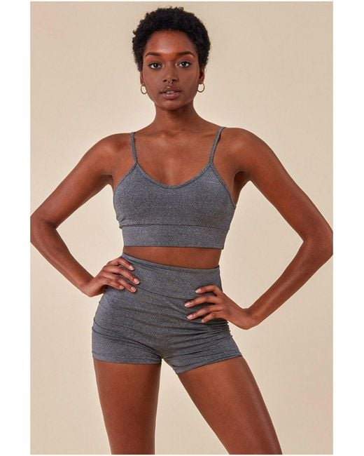Cosmochic Natural Cropped Bralette & Cycle Short Set