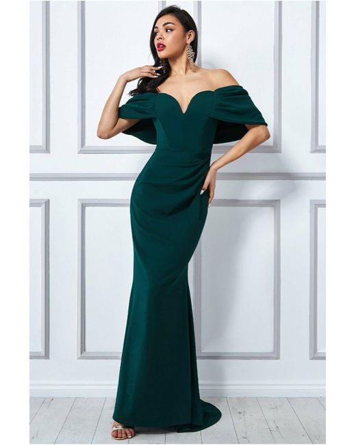 Goddiva Chiffon Off The Shoulder Draped 