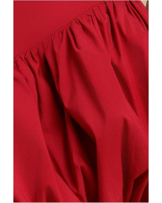 Goddiva Red Bardot Babydoll Corset Mini Dress