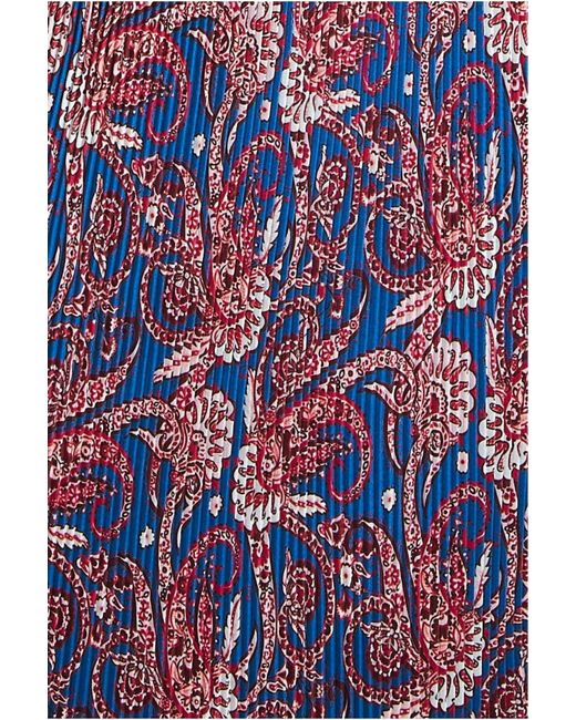 City Goddess Blue Printed Shirred Midi Skirt