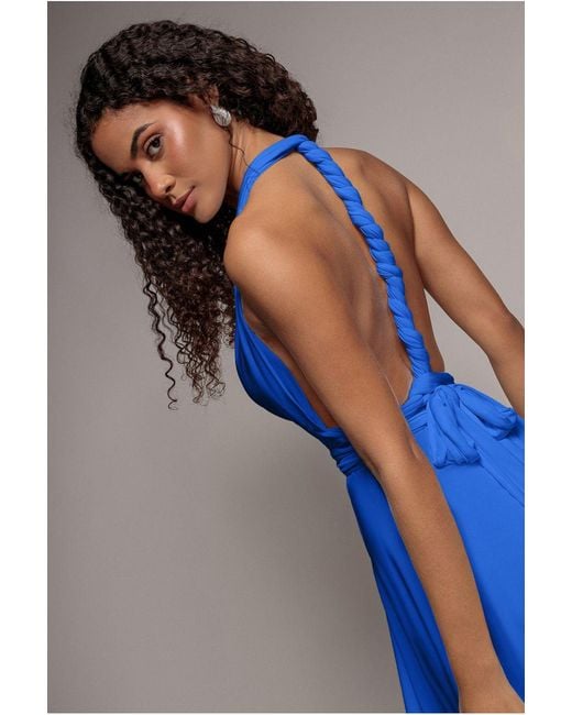 Goddiva Blue Multiway Mini Dress