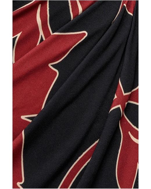 Goddiva Black Printed Crossover Maxi Dress