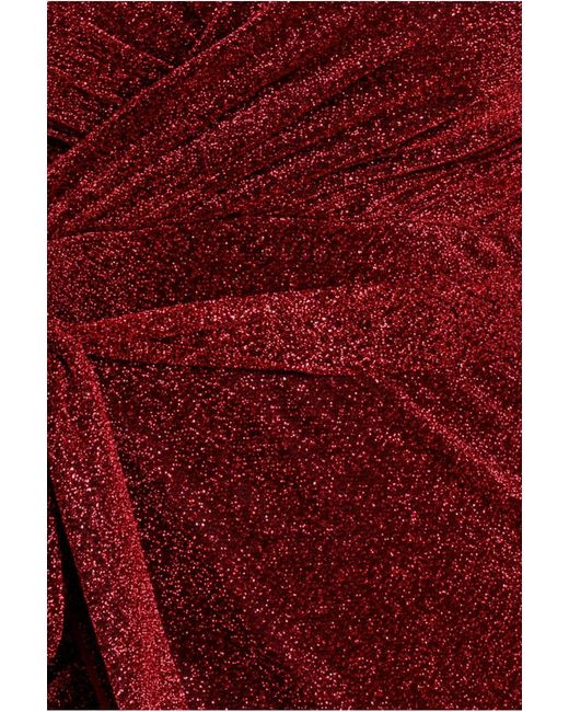 Goddiva Red Wrap Style Spaghetti Strap Maxi With Split