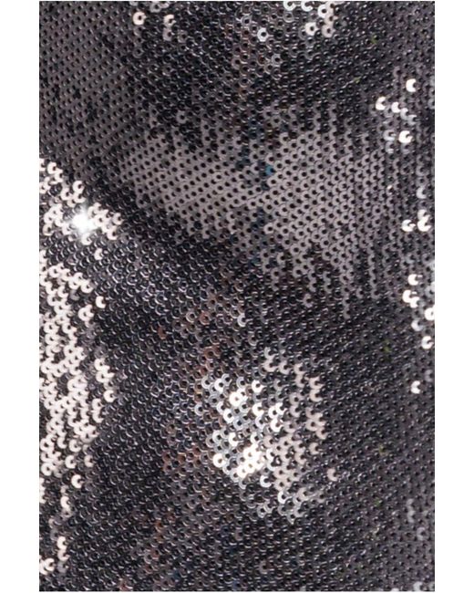 Goddiva Blue Liquid Sequin Jumpsuit With Corsage