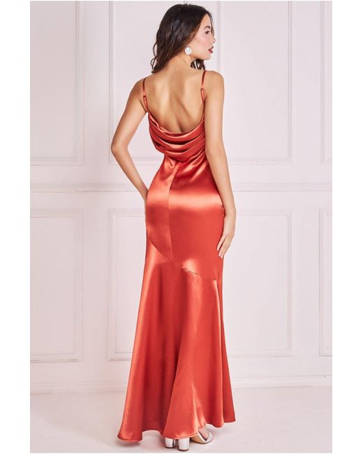 Red cowl back dress 2025