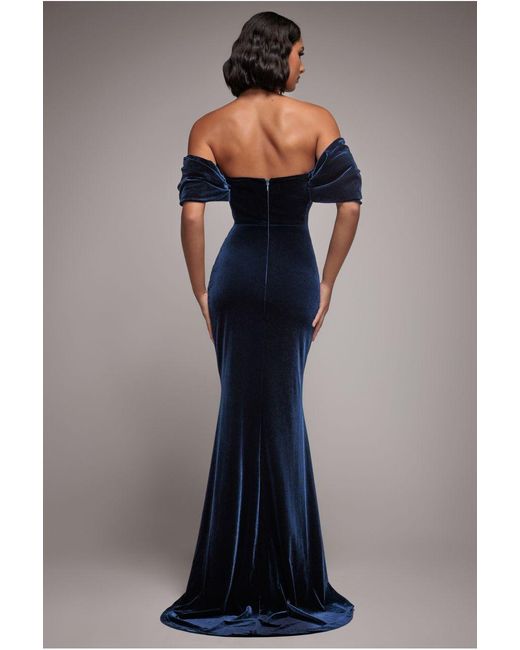 goddiva blue dress Flared Sleeve Embroidered Maxi Dress - Cornflower Blue main image 1