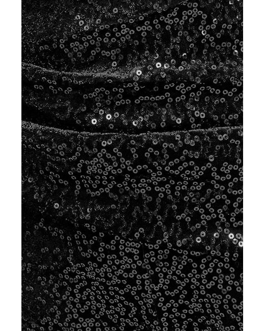 Goddiva Black Sequin Velvet Bardot Jumpsuit
