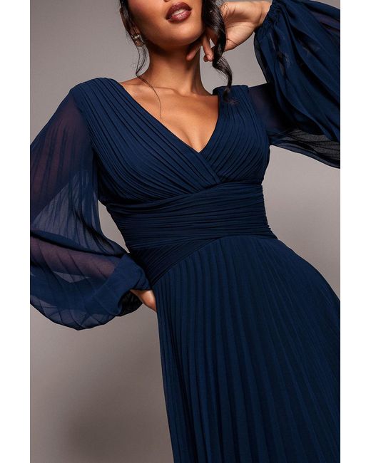 chinese dress ladies Wholesale Balloon Sleeve Chiffon Maxi Dress – City Goddess