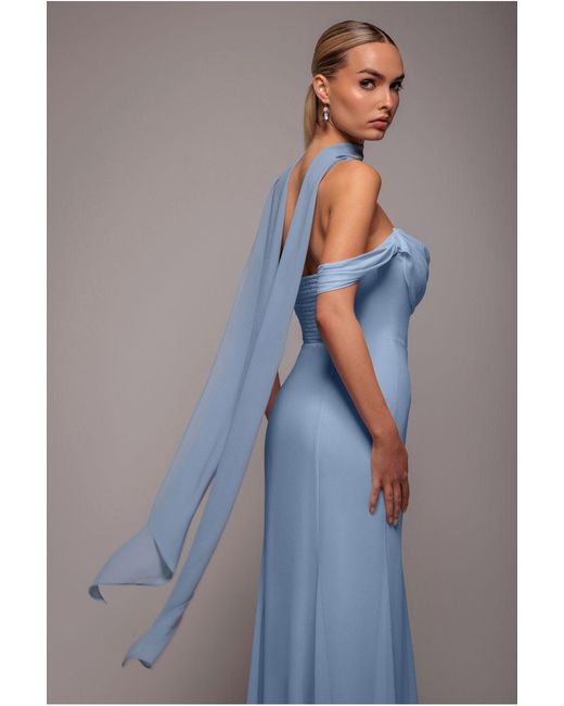 Goddiva Blue Chiffon Scarf