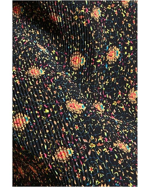 City Goddess Black Printed Shirred Midi Skirt