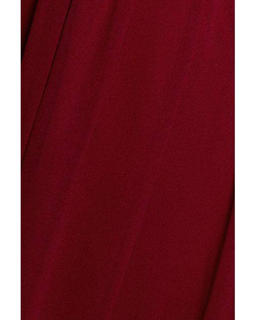 Goddiva Red Wrap Back With Front Slit Chiffon Maxi Dress