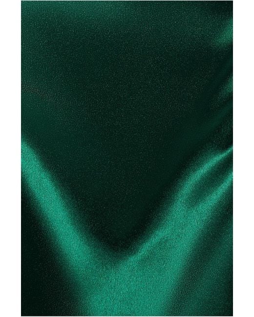 Goddiva Green Satin Flutter Sleeve Mermaid Maxi