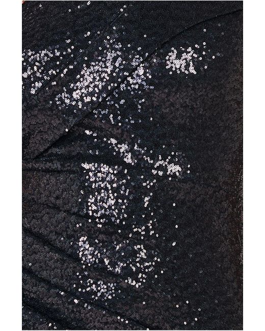 Goddiva Black One Shoulder Sequin Evening Maxi