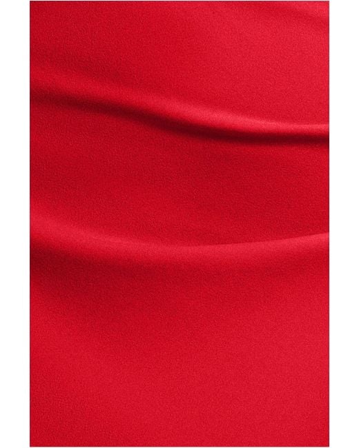 Goddiva Red Off The Shoulder Draped Sleeve Maxi Dress With Diamante Neckline