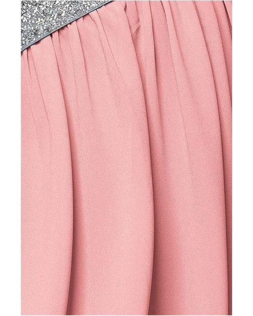 Goddiva Pink Chiffon Maxi With Embellished Belt