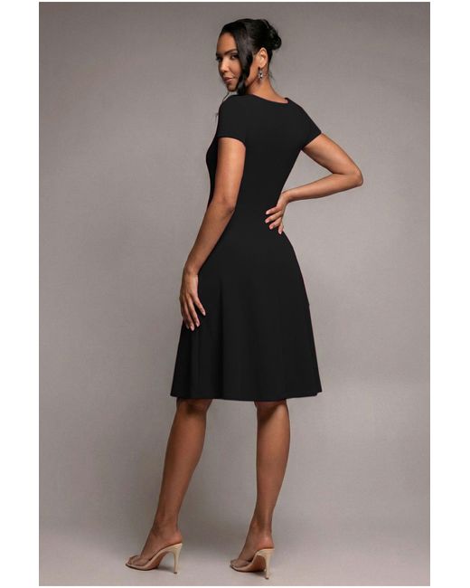 Goddiva Black Scuba Crepe Twist Cutout Midi Dress
