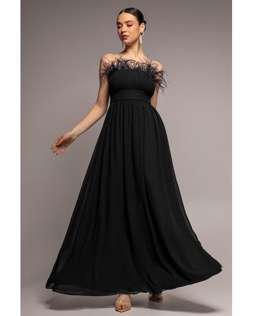 Goddiva Blue Bridesmaids Chiffon Maxi Dress