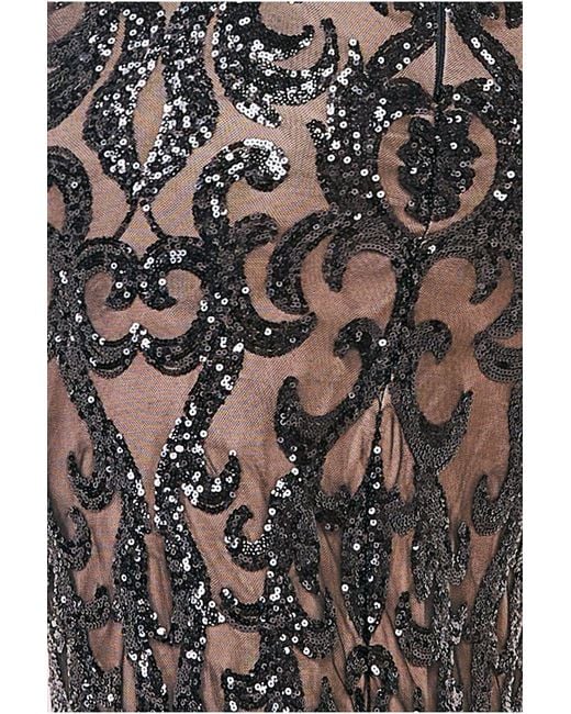 Goddiva Black Tassel & Sequin Maxi With Front Split